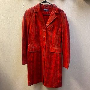 Vintage Genuine Snakeskin Leather Coat, Size Medium, Womens